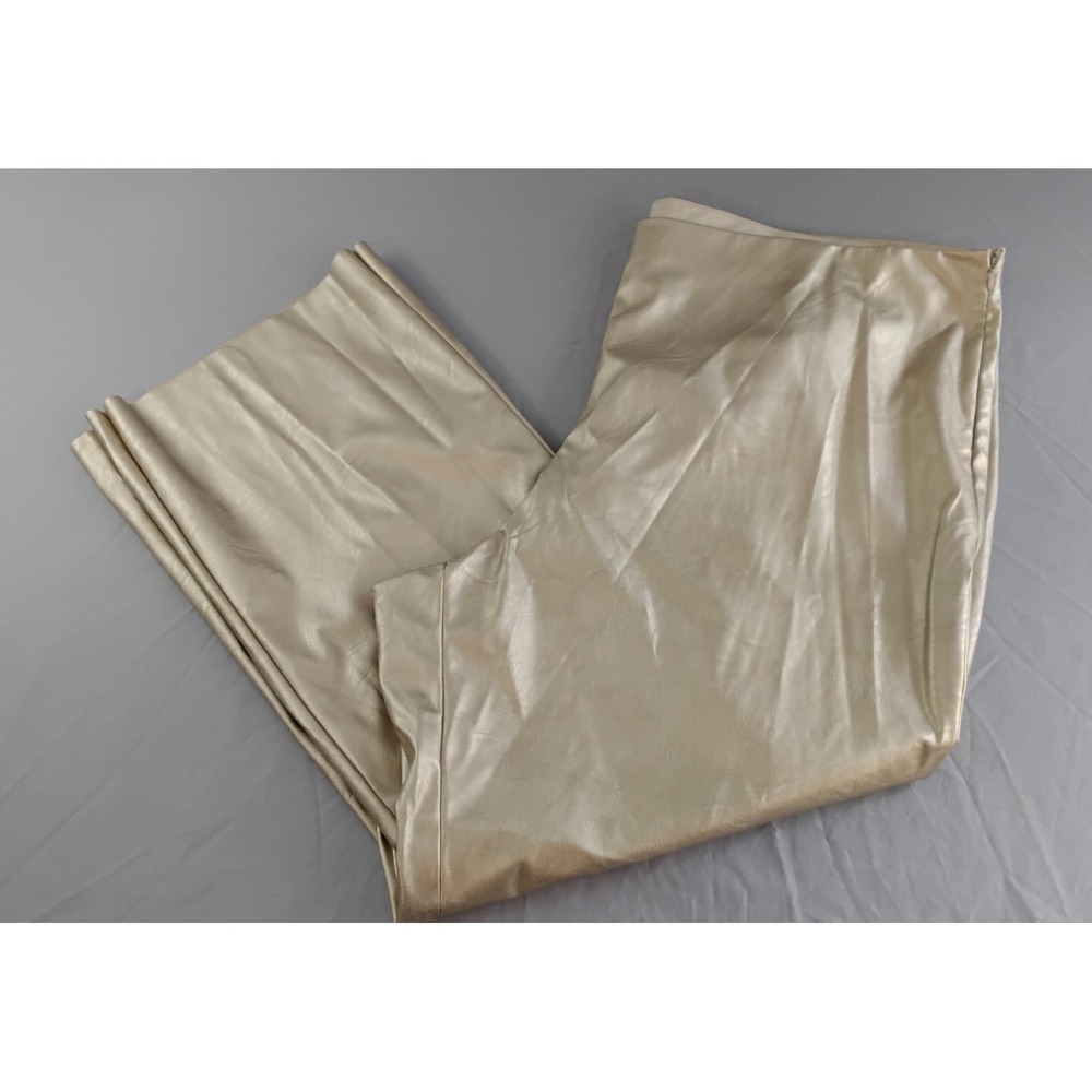 Vince Camuto Faux Leather Gold Pants 24W Confetti Ready NWOT $99 L439